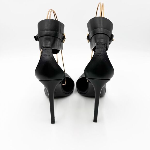 Gucci Black Leather Ursula Horsebit Ankle Cuff Pointed Toe Sandals 11.5 - Picture 6 of 12